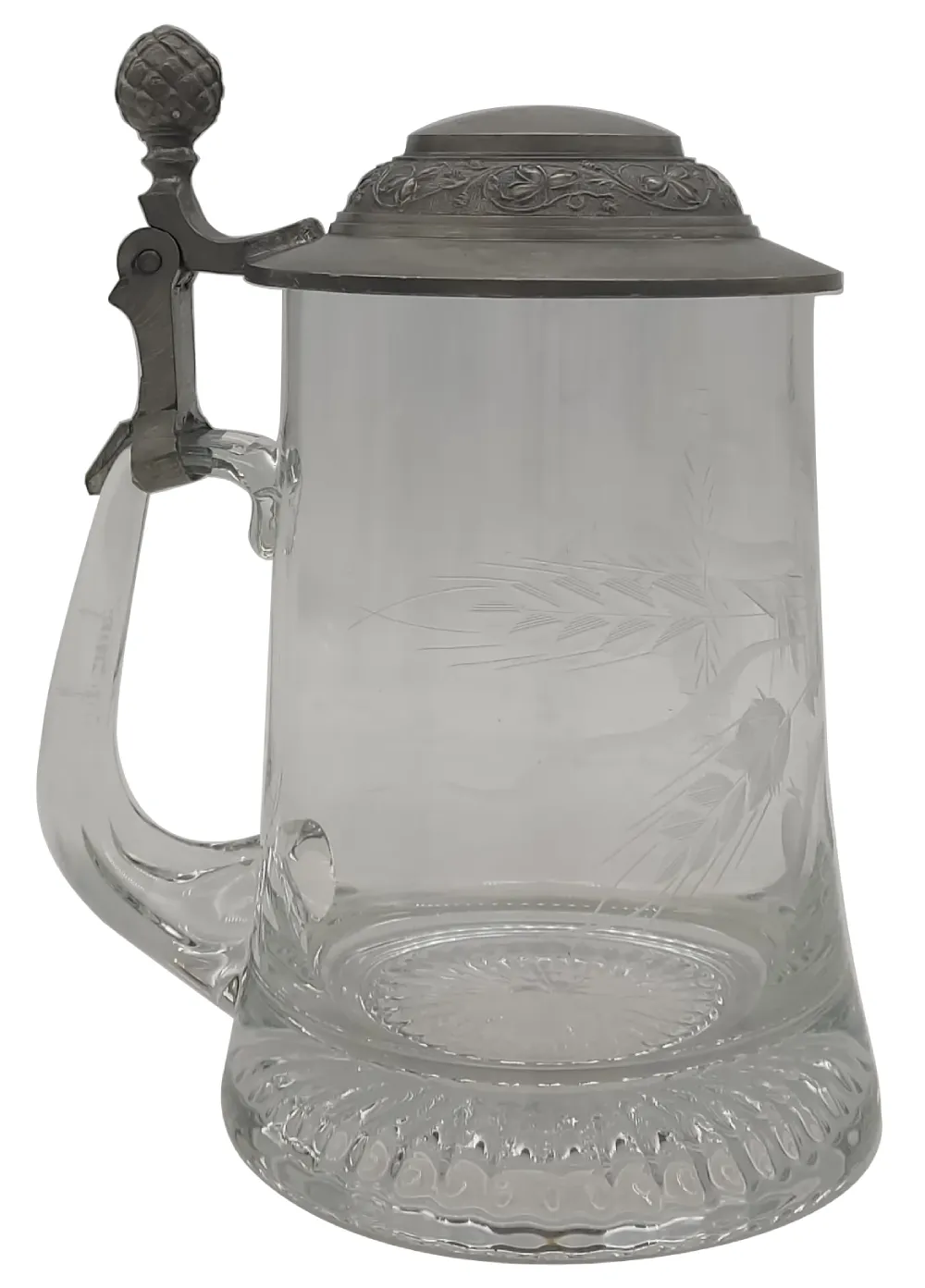 Bierkrug mit Deckel und Hopfenmotiv, Höhe 17cm – Bild 2