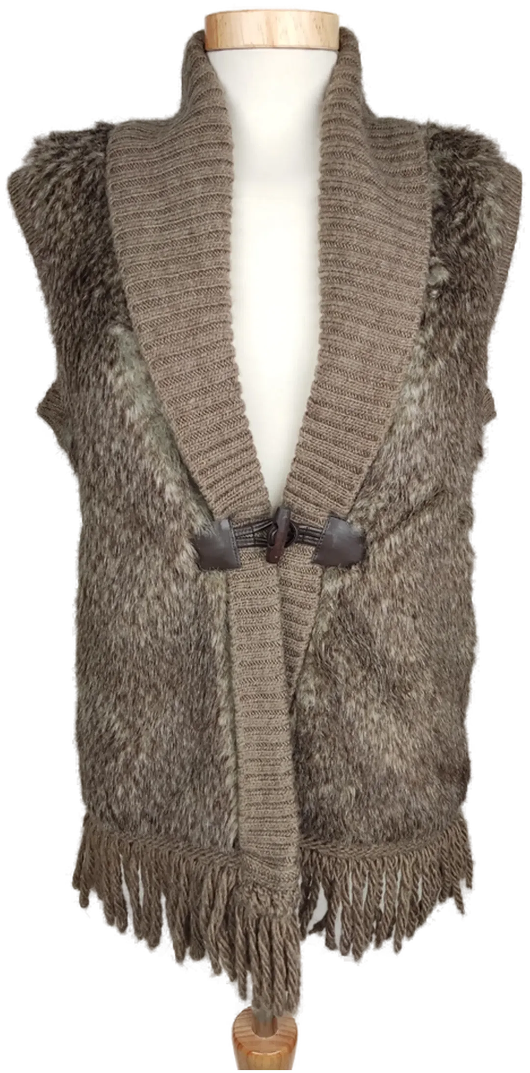 Street One Damen Strickweste mit Fell braun - L/40 - Bild 4