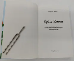 "Späte Rosen" von Leopold Wandl mit persönlicher Widmung des Künstlers – Vorschau 5