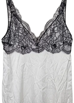 ZARA Damen Maxikleid mit Spitze, weiß - Gr. L - Bild 3
