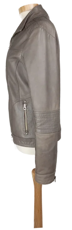 Via Montenapoleone Damen Lederjacke graubraun - L/40 - Bild 3