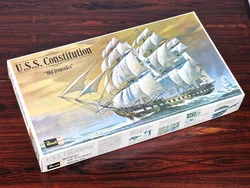 Vintage Revell U.S.S. Constitution "Old Ironsides" Modellbausatz (H-398) - 1970er Originalausgabe, Ungebaut in OVP (Segel teils beschädigt) – Vorschau 1