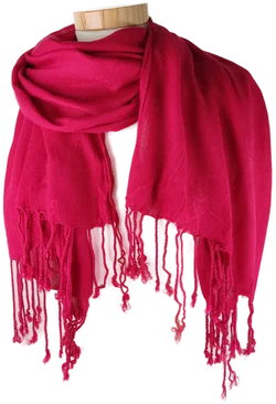 Schal mit Fransen rot ca. 62 x 155 cm (ohne Fransen gemessen) - Bild 2