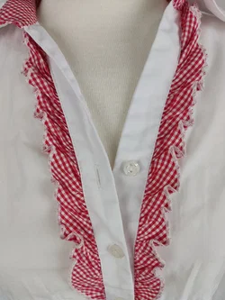 Bluse "Alpin de luxe", langarm mit Kragen, weiß, Größe 146/152 – Vorschau 2