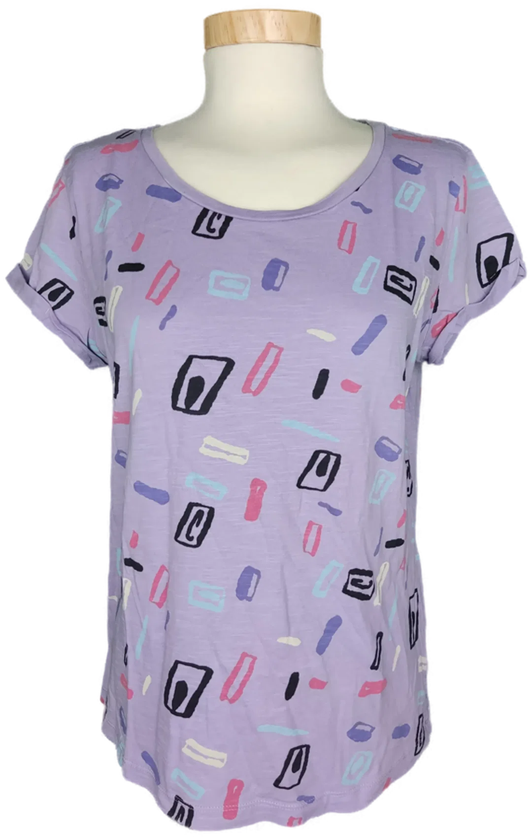 EDC Damen T-Shirt lila gemustert - S/36 - Bild 1
