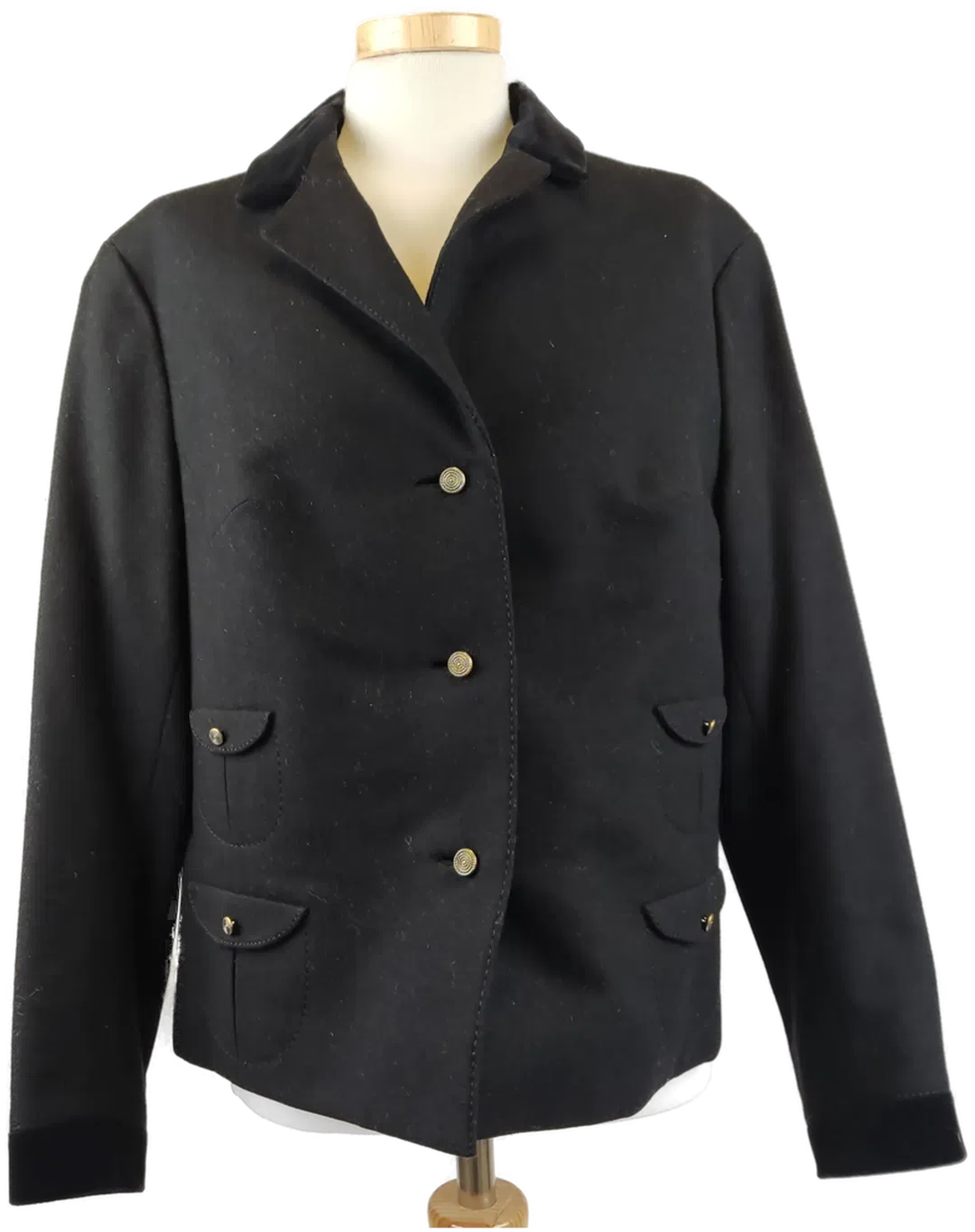 Vintage Original Hammerer Damen Trachtenjacke mit Samtkragen schwarz - XL/42 - Bild 1