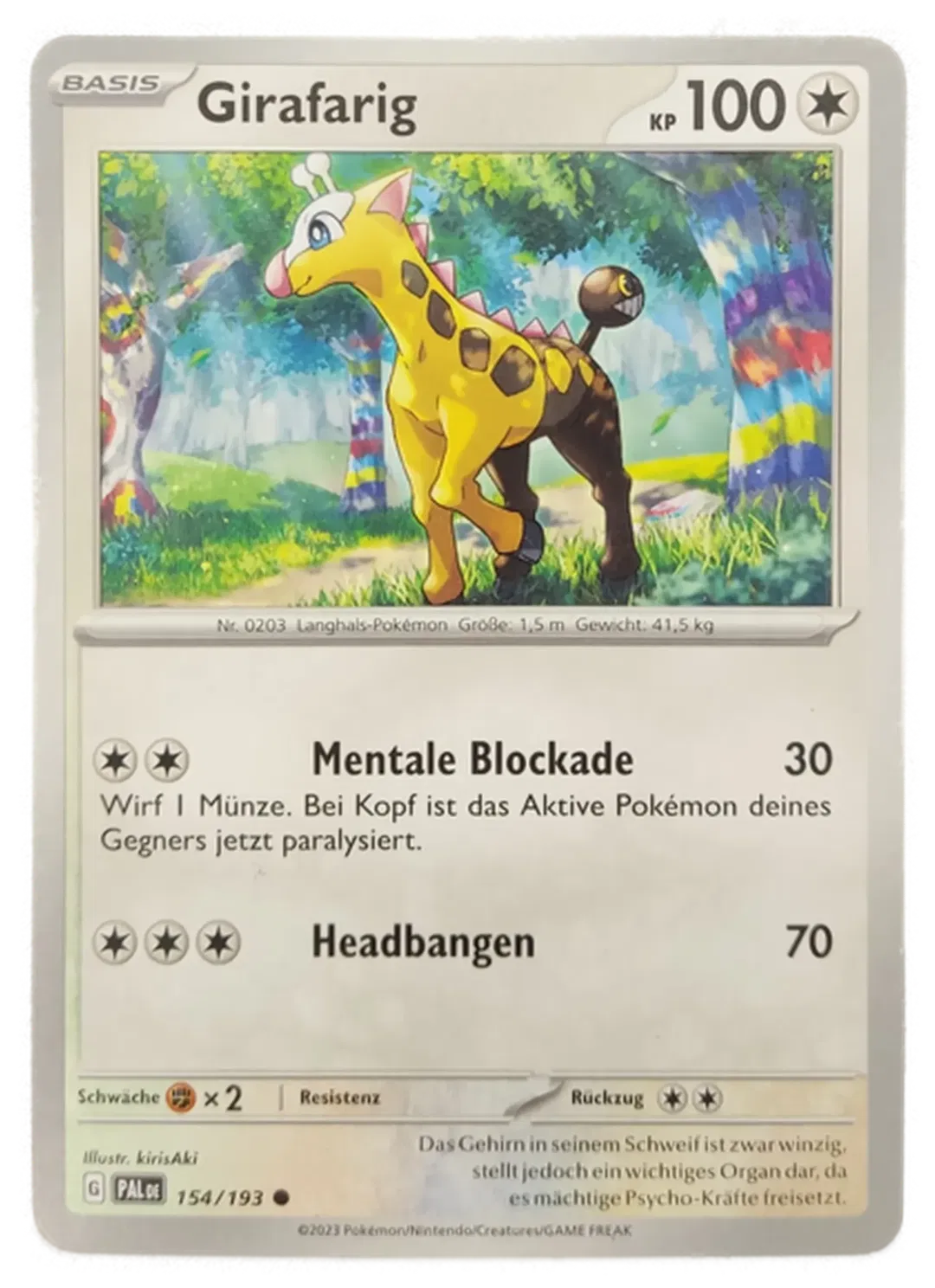 Pokémon Sammelkarte Basis Girafarig - Bild 1