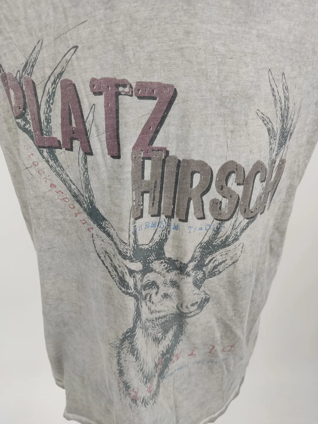 T-Shirt "Stockerpoint", kurzarm mit V-Ausschnitt, grau mit Aufdruck, Größe M – Bild 2