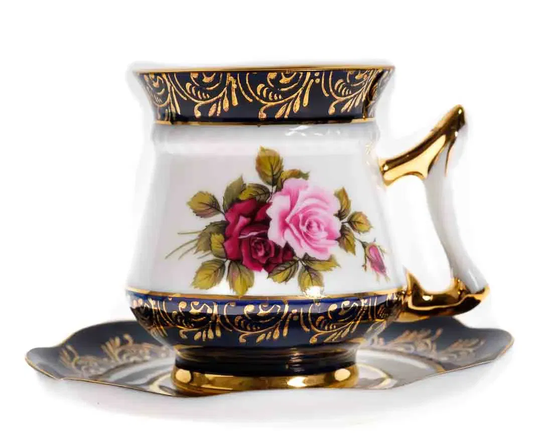 PIRKENHAMMER Handgemalte Tasse mit Unterteller für Kaffee-/Mocca-Liebhaber - Bild 4