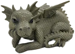 Deko-Figuren-Set – 2 liegende Drachen aus Kunststoff (leicht, detailliert gearbeitet) - Bild 2