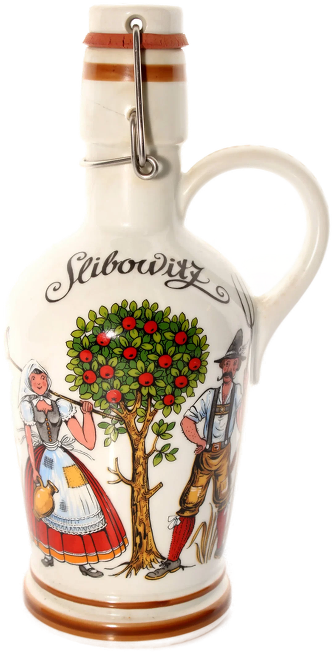 Rösler Keramikflasche „Slivowitz“ – Made in Bavaria, Handbemalt, Bauernmotiv – Bild 3