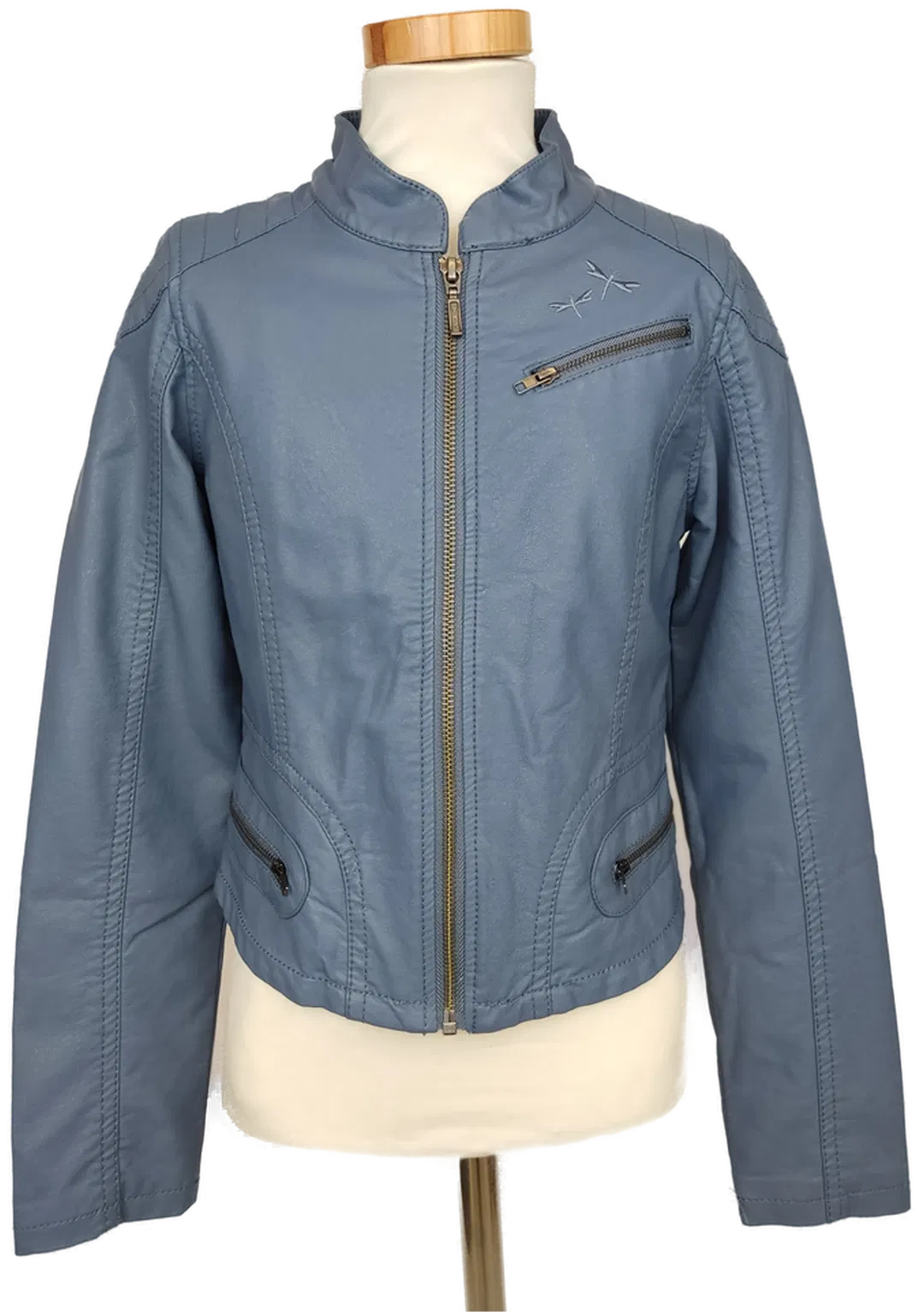 Name It Kinder Kunstlederjacke blau - Gr. 140 - Bild 1