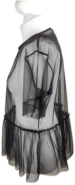 Zara Damen-Oberteil Transparent Schwarz | Abendmode – Vorschau 3