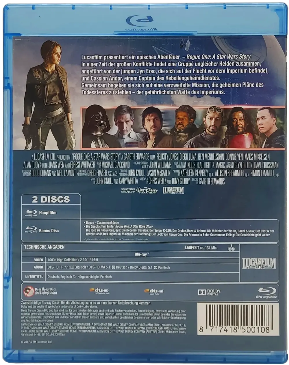 Blu-Ray "Rogue One - A Star Wars Story" mit Felicity Jones und Diego Luna (2 Discs) – Bild 2