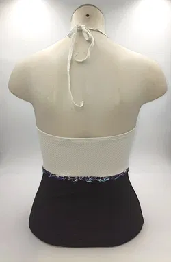 golddiga Neckholder-Badeanzug schwarz/weiß mit Applikation Gr. 38 - Bild 2