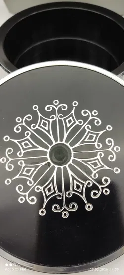 Vintage Kunstoff 4-teiliges Untersetzer Set in Deckeldose aus Dänien - Bild 4