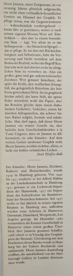 Horst Janssen. Zeichnungen (mit einem Autobiographischen Text) - Bild 2