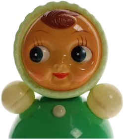 Vintage Stehaufpuppe mit Geräuschfunktion – ca. 22,5 cm – Kunststoff – Klassisches Babyspielzeug – Sammlerstück - Bild 2