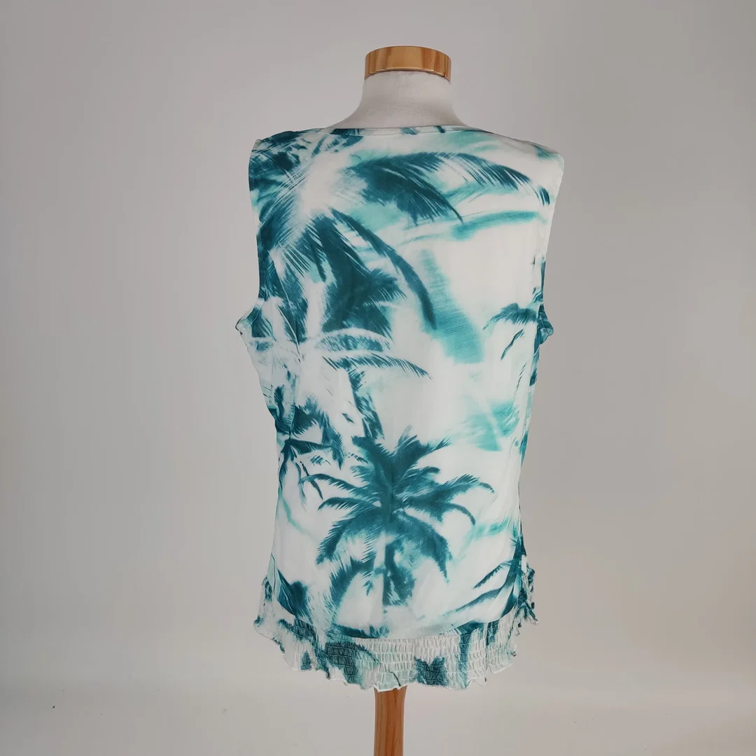 Sommertop Damen blau-türkis bedruckt-  Gr. XL – Bild 3
