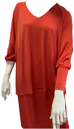 KIRSTEN KROG Design - festliches coral-rotes Damenkleid Gr. 50 Neu! - Bild 2