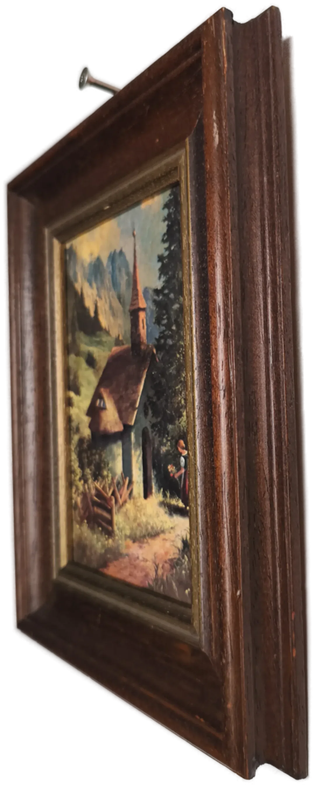 2 kleine Dekobilder mit Holzrahmen, Vintage – Bild 5
