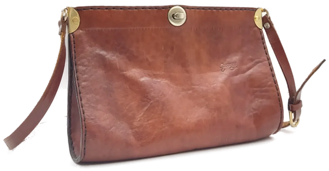 Georges Vintage Leder Umhängetasche congnacbraun - Bild 4