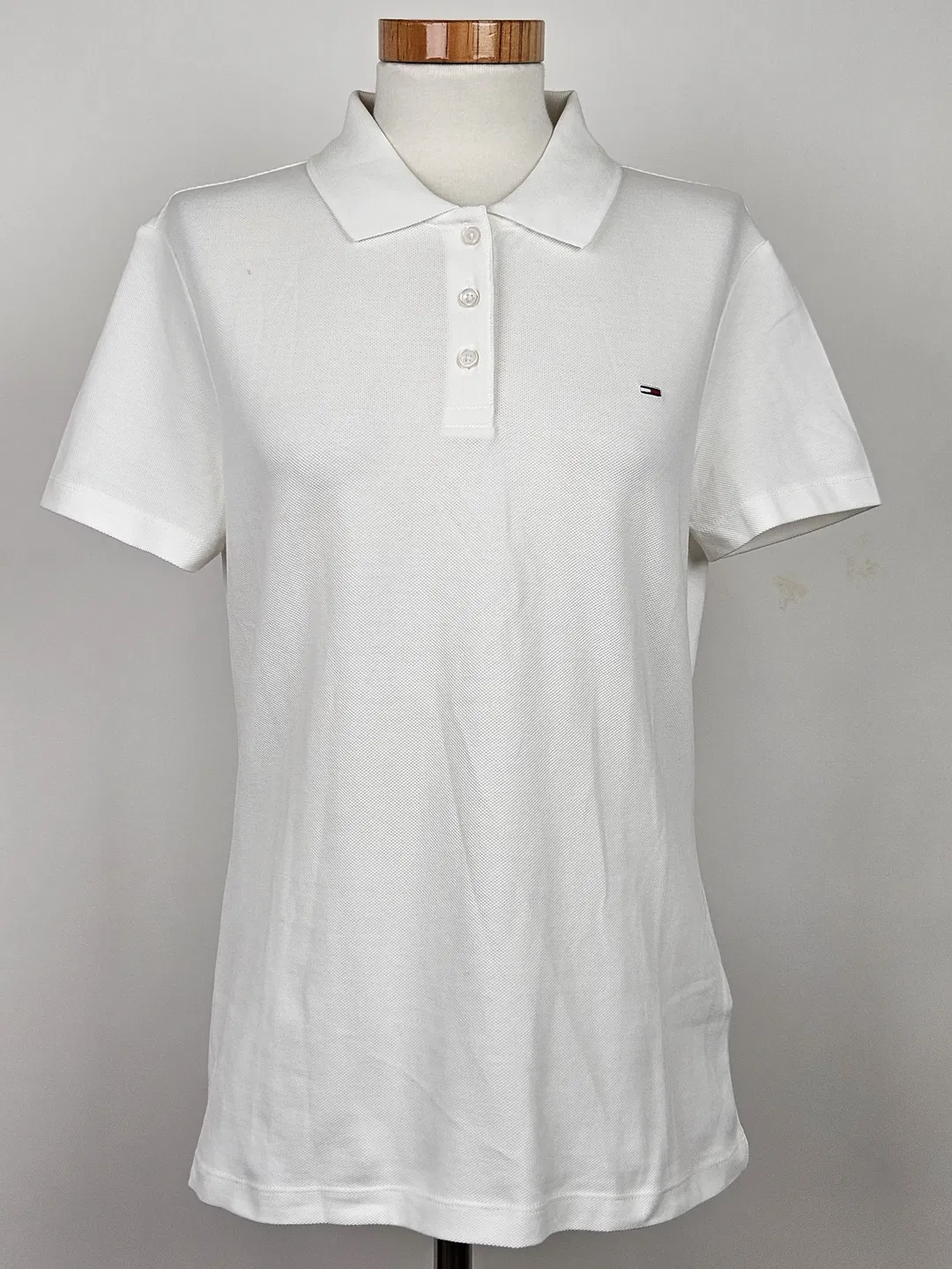 TOMMY JEANS Damen Poloshirt, weiß - Gr. L  - Bild 1
