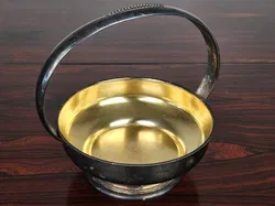 Vintage ES Messing/Glas Korb - Höhe ca. 20 cm  - Bild 5