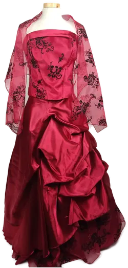 An-Mar Abendkleid maxi rot/schwarz - XL/42 - Bild 4