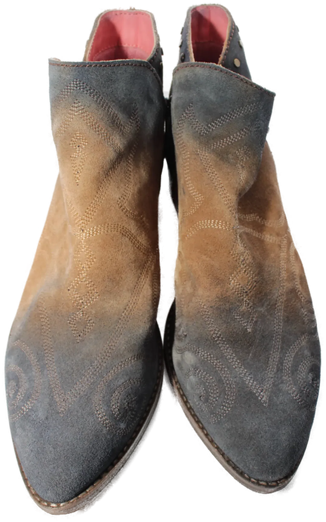 Damen Stiefeletten Wildlederoptik – Grau-Braun, Gr. 41, Western-Stil - Bild 1