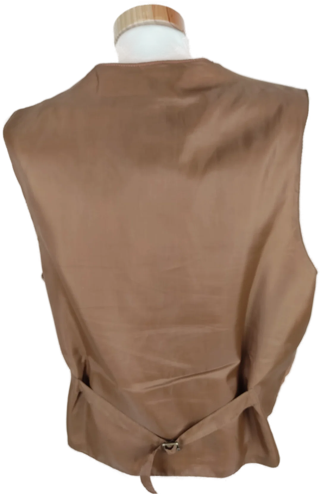 Gilet "John F.Gee Jeans Wear", ärmellos mit V-Ausschnitt, braunes Leder, Größe M – Bild 2