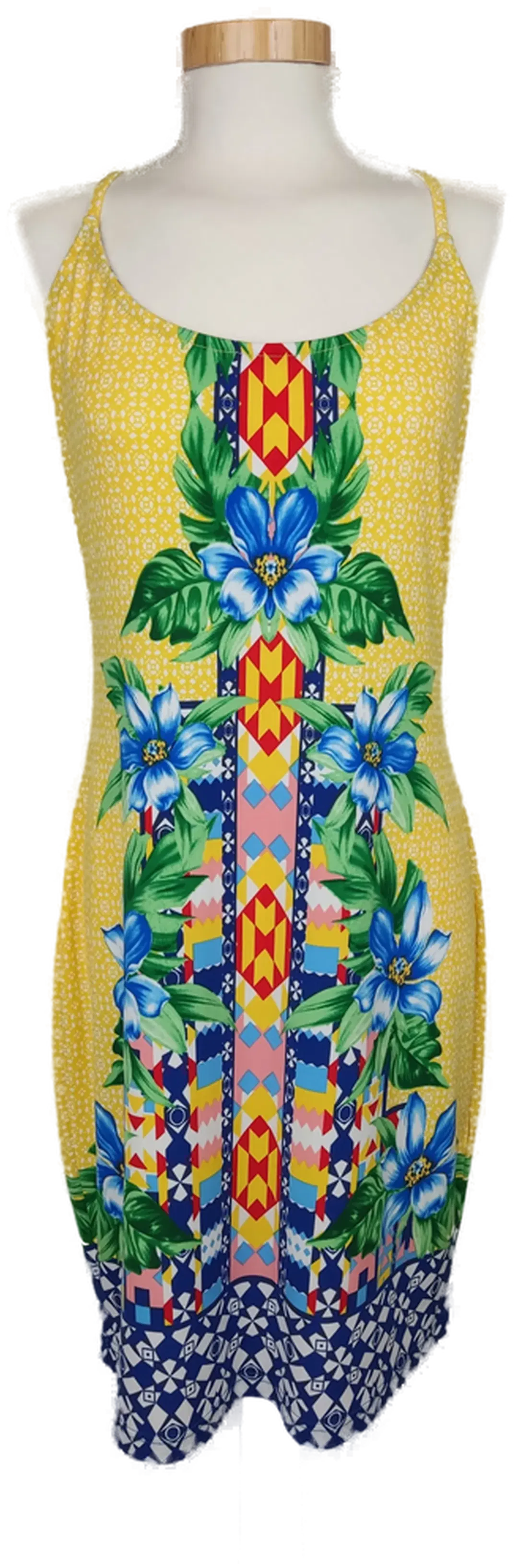 Bodyflirt Damen Sommerkleid gelb/grün/blau geblümt - 40/42 - Bild 1