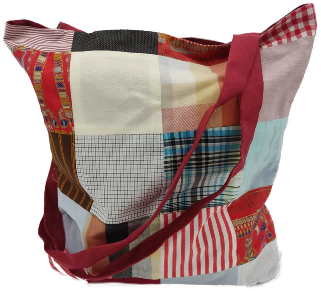 Tragtasche Stoff mehrfarbig + Henkel - Bild 1