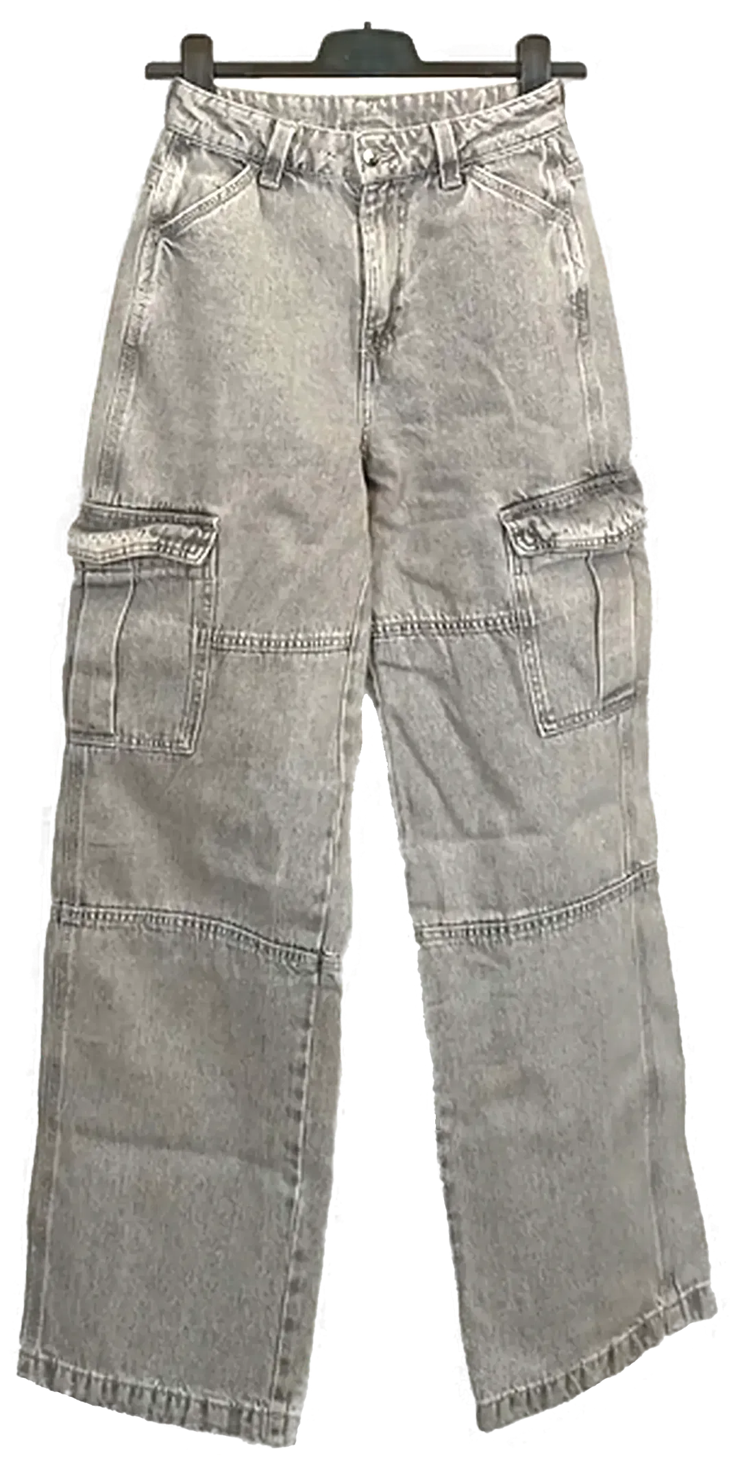 H&M Divided Damen Cargo Jeans grau Gr. EUR 32 / XS - Bild 1