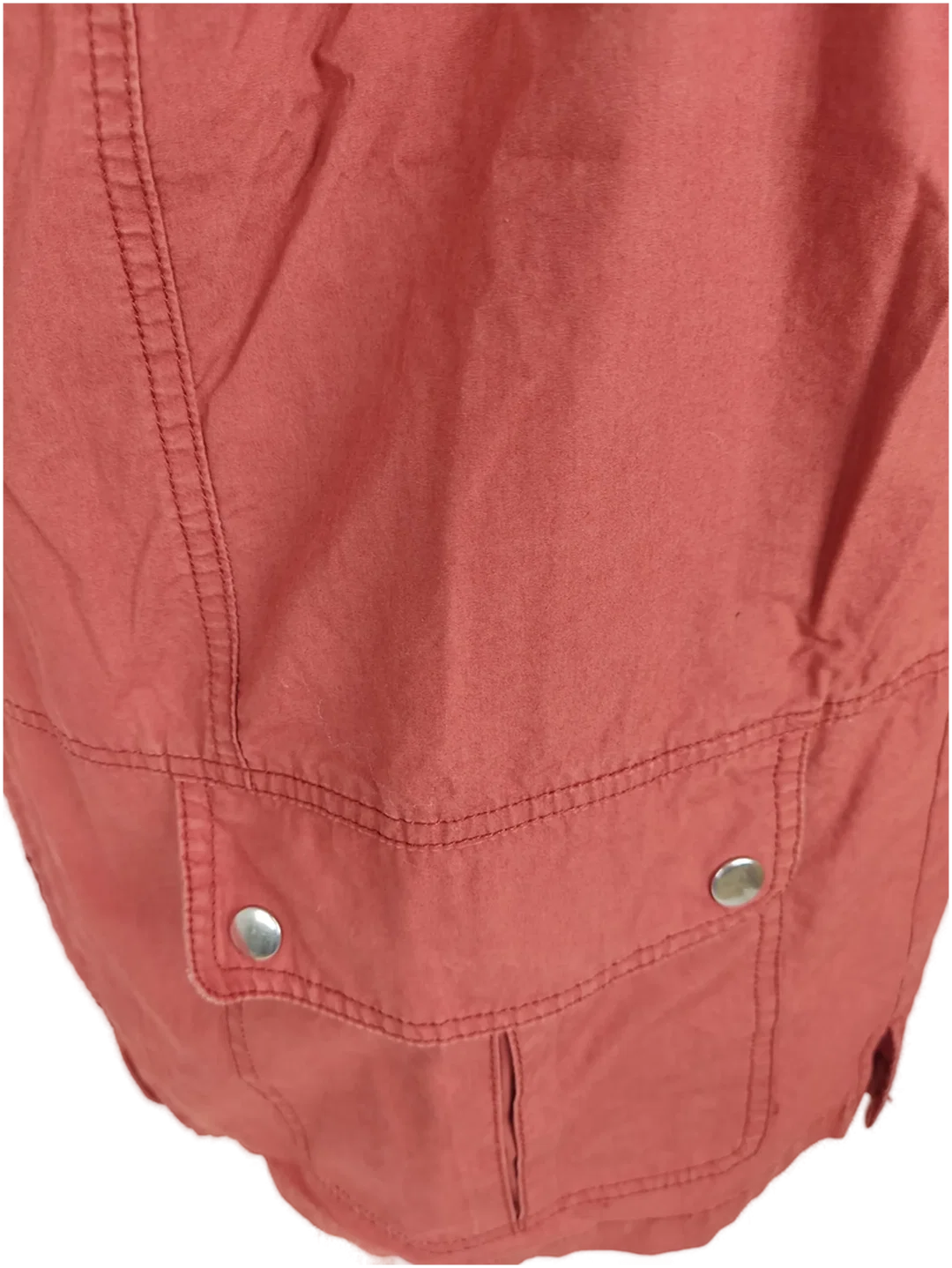 Gilet "encadée", ärmellos mit Stehkragen, braun mit Taschen, Größe 50 – Bild 4
