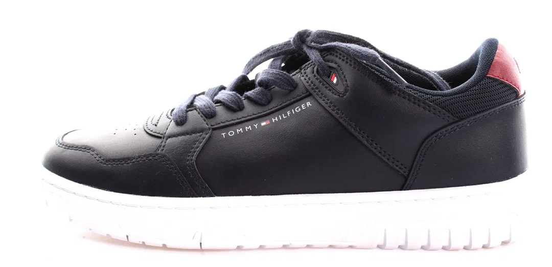 Tommy Hilfiger Sneaker Herren Gr. 41 – Schwarz – Leder – Weißer Absatz – Freizeit – Bild 2