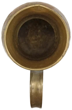 Vintage Messing-Krug mit Emaille-Dekor – Vorschau 6