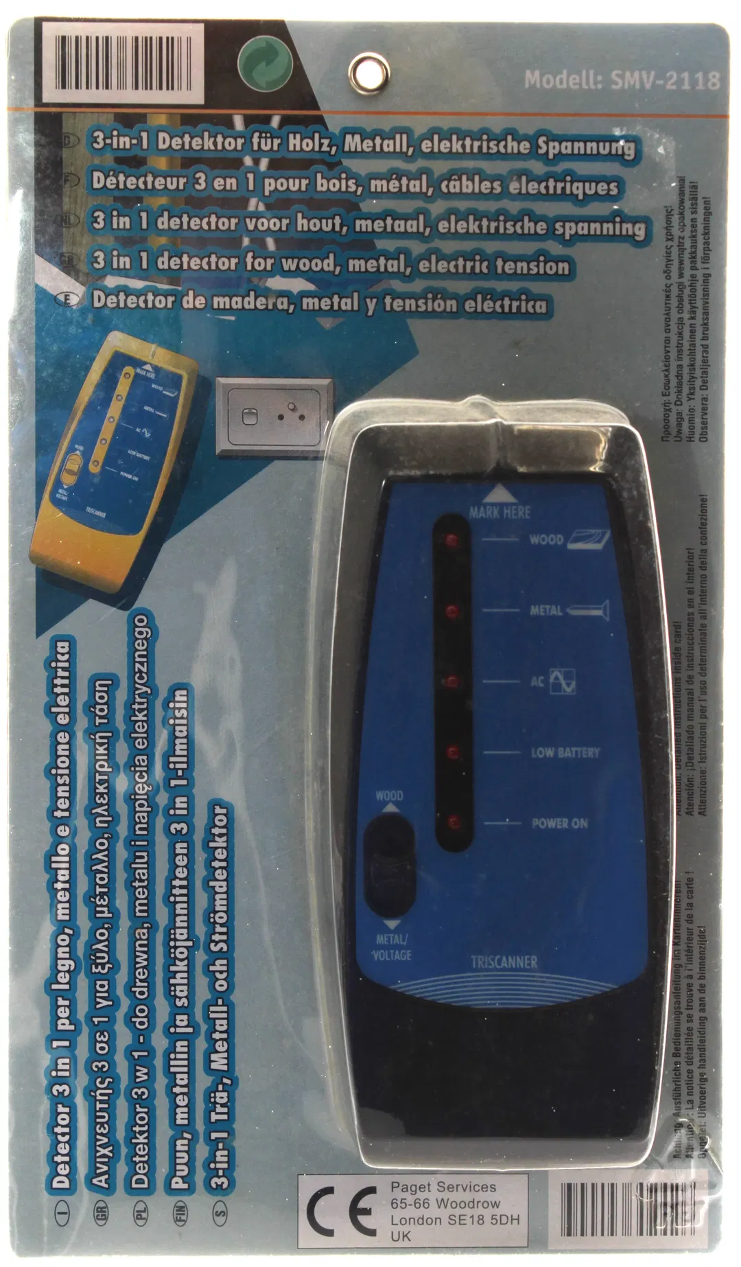 3-in-1 Detektor SMV-2118 – Holz, Metall & elektrische Spannung, Wandscanner - Bild 3