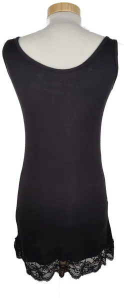 Longtop ärmellos mit Rundhalsausschnit, schwarz mit Spitzen, Größe S (geschätzt) - Bild 3