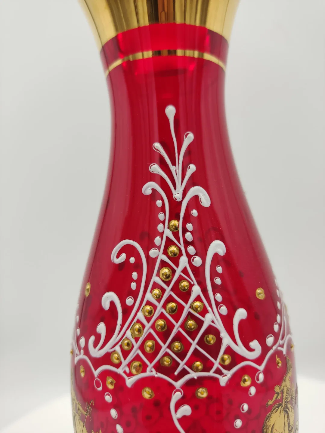  Glas aus Italien rubinrot mit goldenen Akzenten – Bild 2