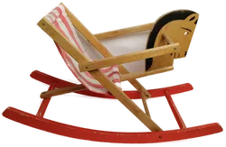 Schaukelpferd mit gestreiftem Sitz - Bild 2