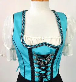 Country Line Damenkleid, türkis-schwarz - Gr. 36 - Bild 4