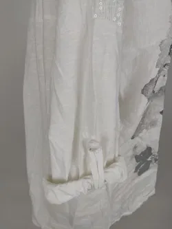 T-Shirt dreiviertelarm mit Rundhalsausschnitt, weiß mit Aufdruck, Größe 40 (geschätzt) - Bild 4