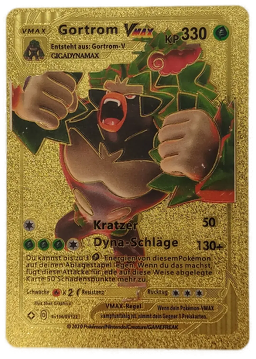  Pokémon Sammelkarte Goldfolie  Gortrom Vmax - Bild 1