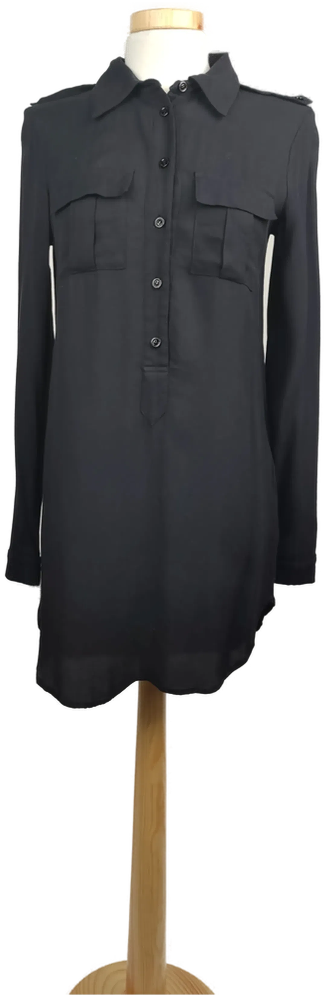 Jones Damen Hemdblusenkleid midi schwarz - XXS/ 32 - Bild 4