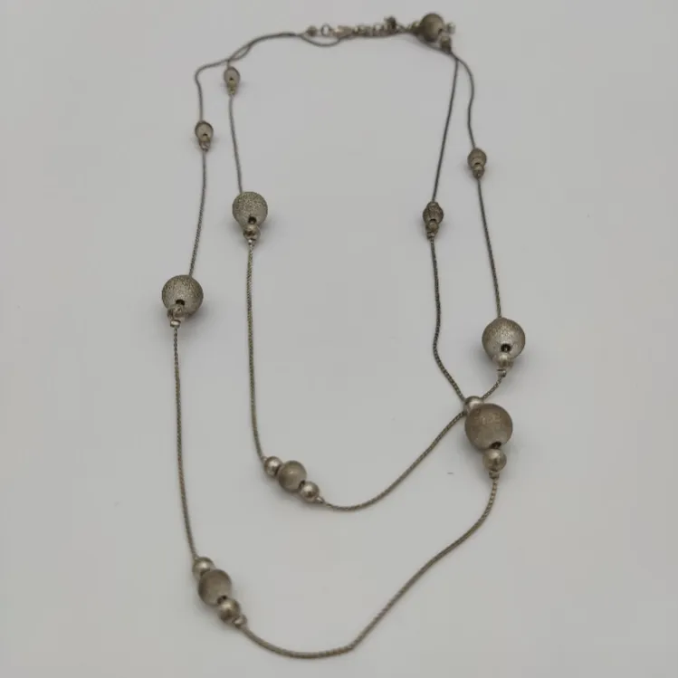 Barockhalskette silbrig - Länge: 115 cm - Bild 1
