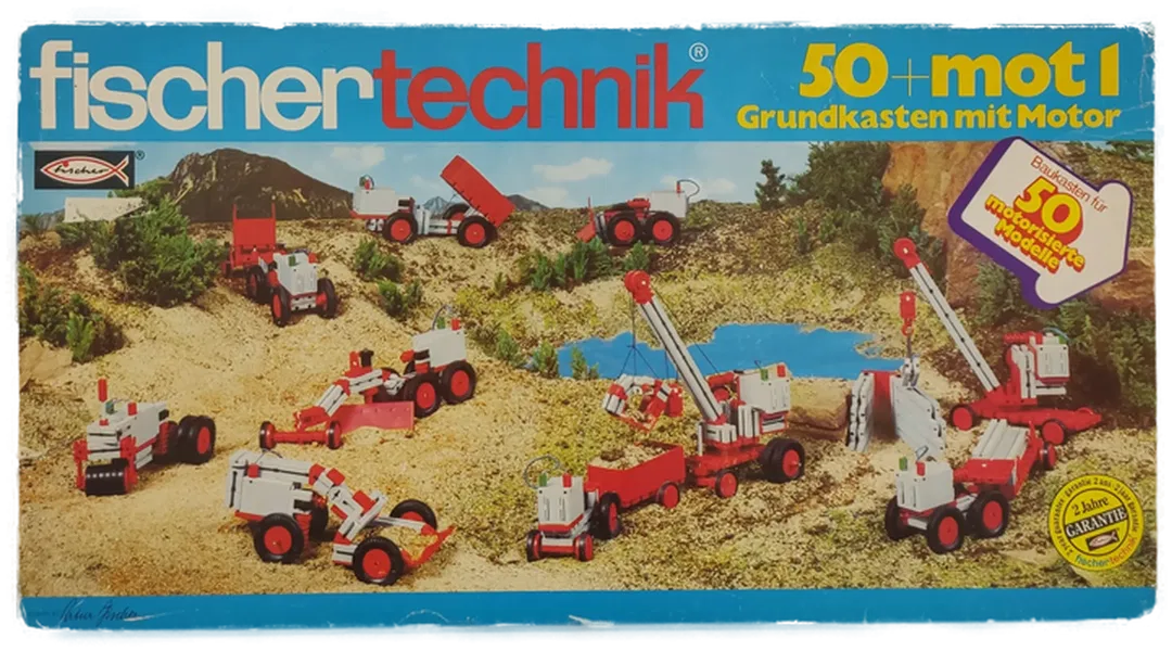 Fischertechnik Grundkasten mit Motor 50+mot1 Art Nr 30134 - Bild 1