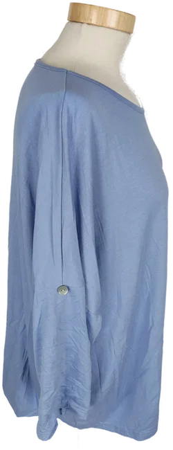 T-Shirt, dreiviertelarm mit Rundhalsausschnitt, hellblau, Größe 44 (geschätzt) - Bild 4