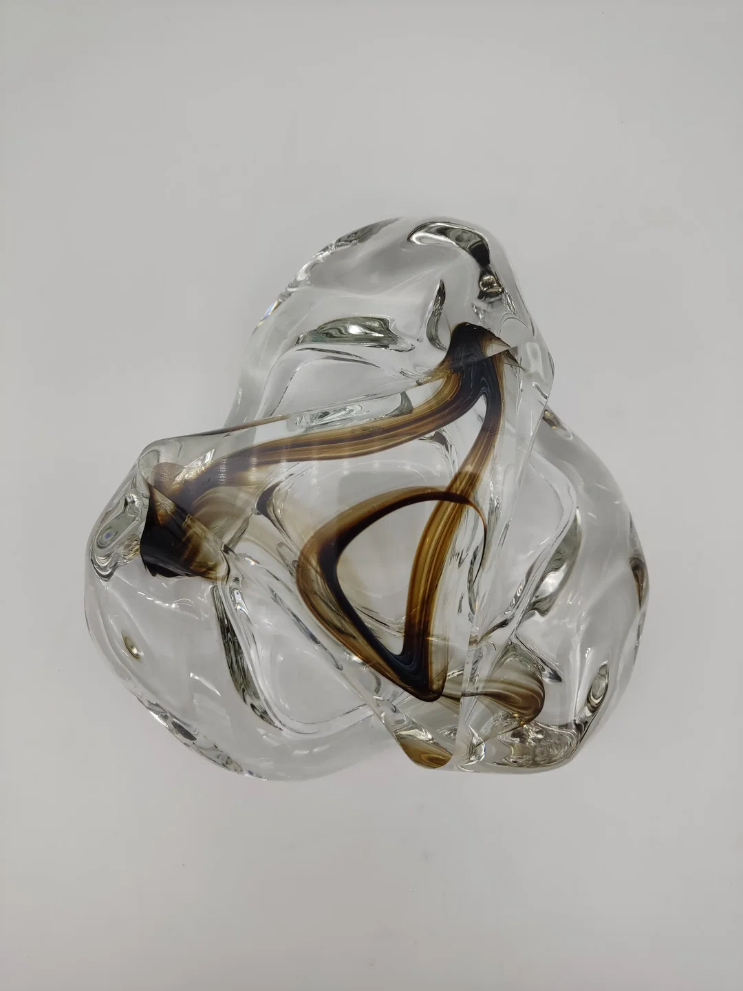 Vintage Glasschale / Aschenbecher mit rauchgrauen Einschlüssen – Bild 5