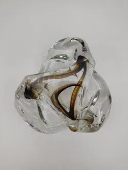 Vintage Glasschale / Aschenbecher mit rauchgrauen Einschlüssen - Bild 5